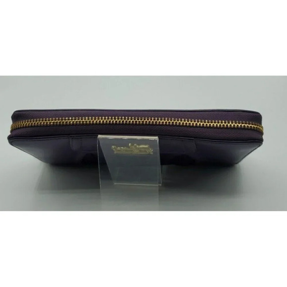 Coach Purple Soft Leather Zip Around Wallet Billfold - Picture 6 of 16